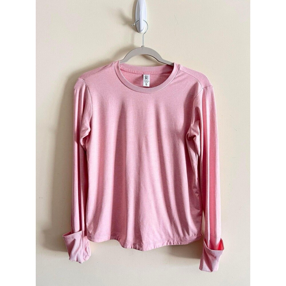 Athleta Girl Long Sleeve‎ Shirt XL 14 Pink Thumbholes Activewear Athletic Soft